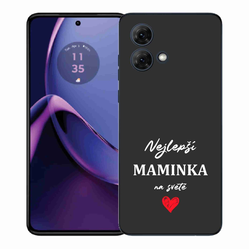 Gélový kryt mmCase na Motorola Moto G84 5G - najlepšia mamička 1 čierne pozadie