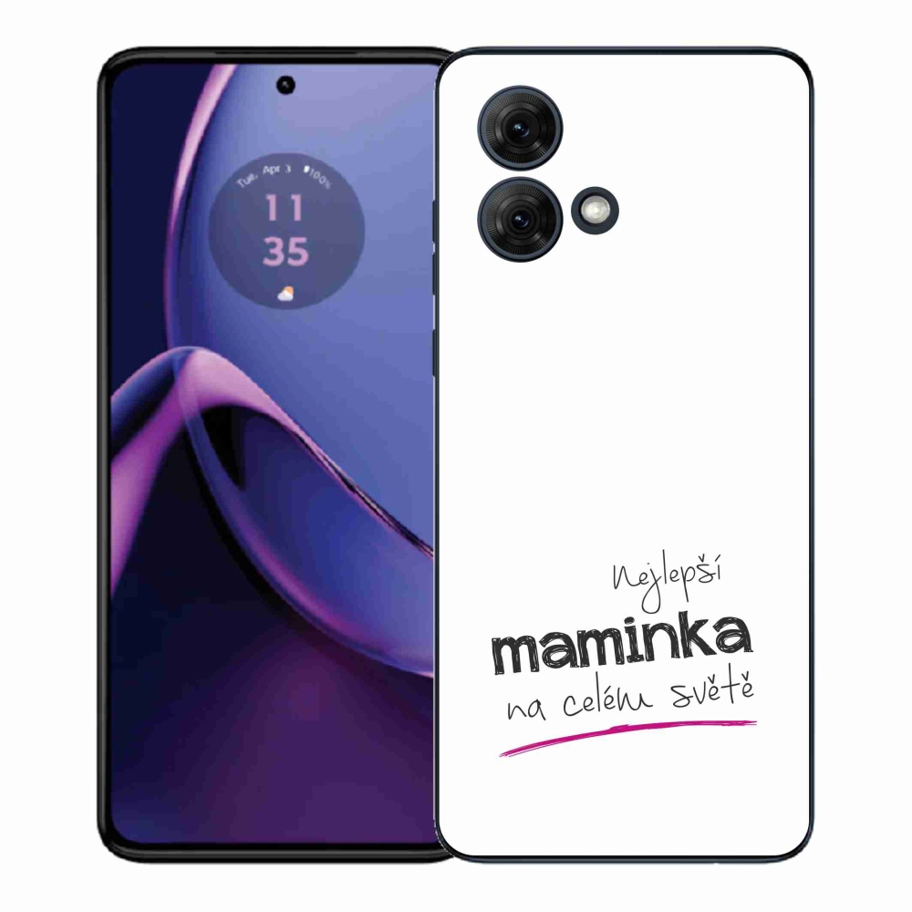 Gélový kryt mmCase na Motorola Moto G84 5G - najlepšia mamička 4 biele pozadie