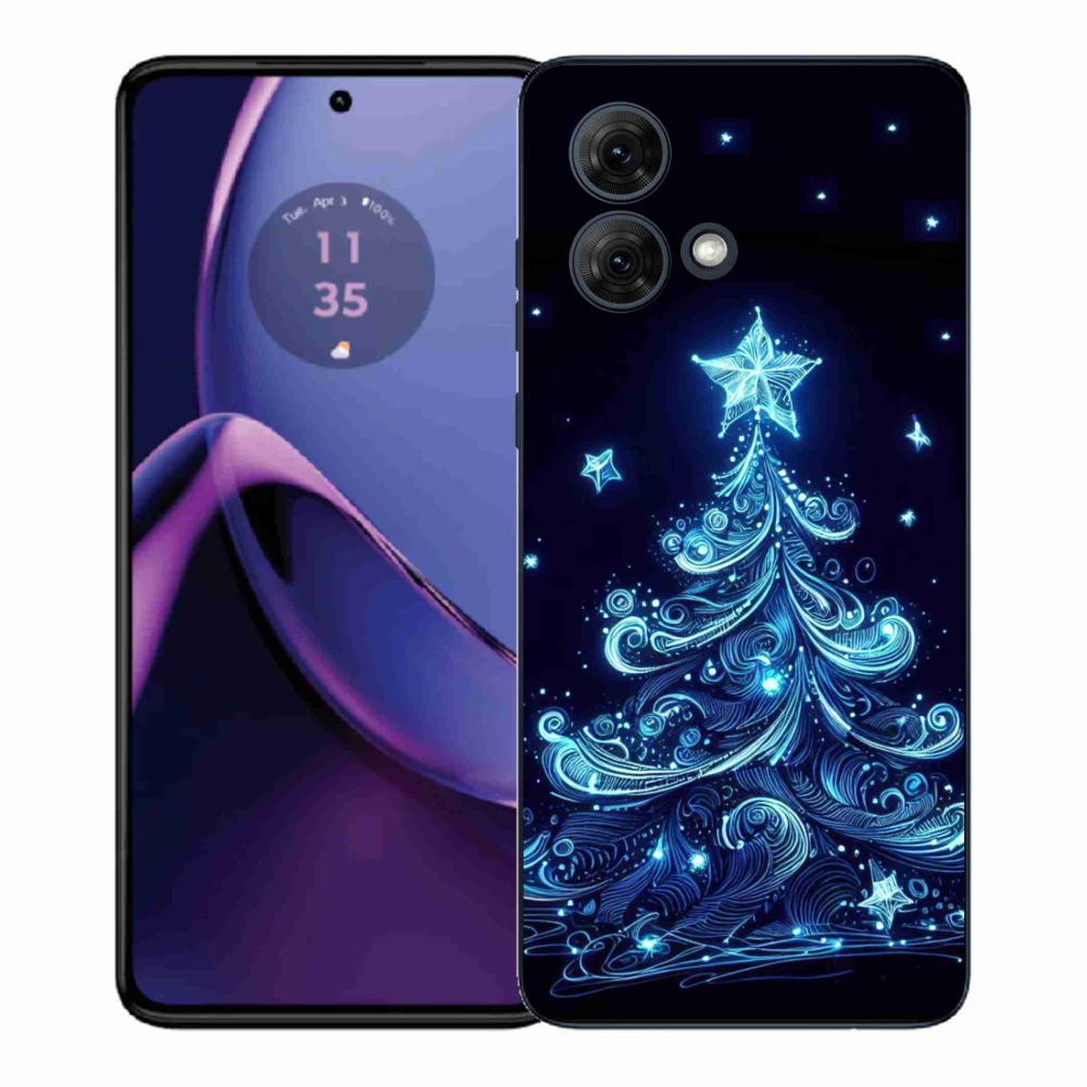 Gélový kryt mmCase na Motorola Moto G84 5G - neónový vianočný stromček 4