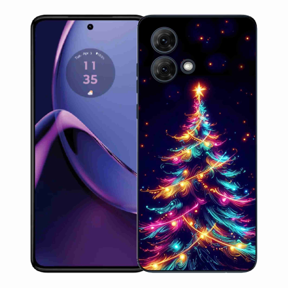 Gélový kryt mmCase na Motorola Moto G84 5G - neónový vianočný stromček
