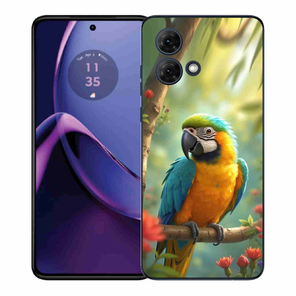 Gélový kryt mmCase na Motorola Moto G84 5G - papagáj ara modrožltá