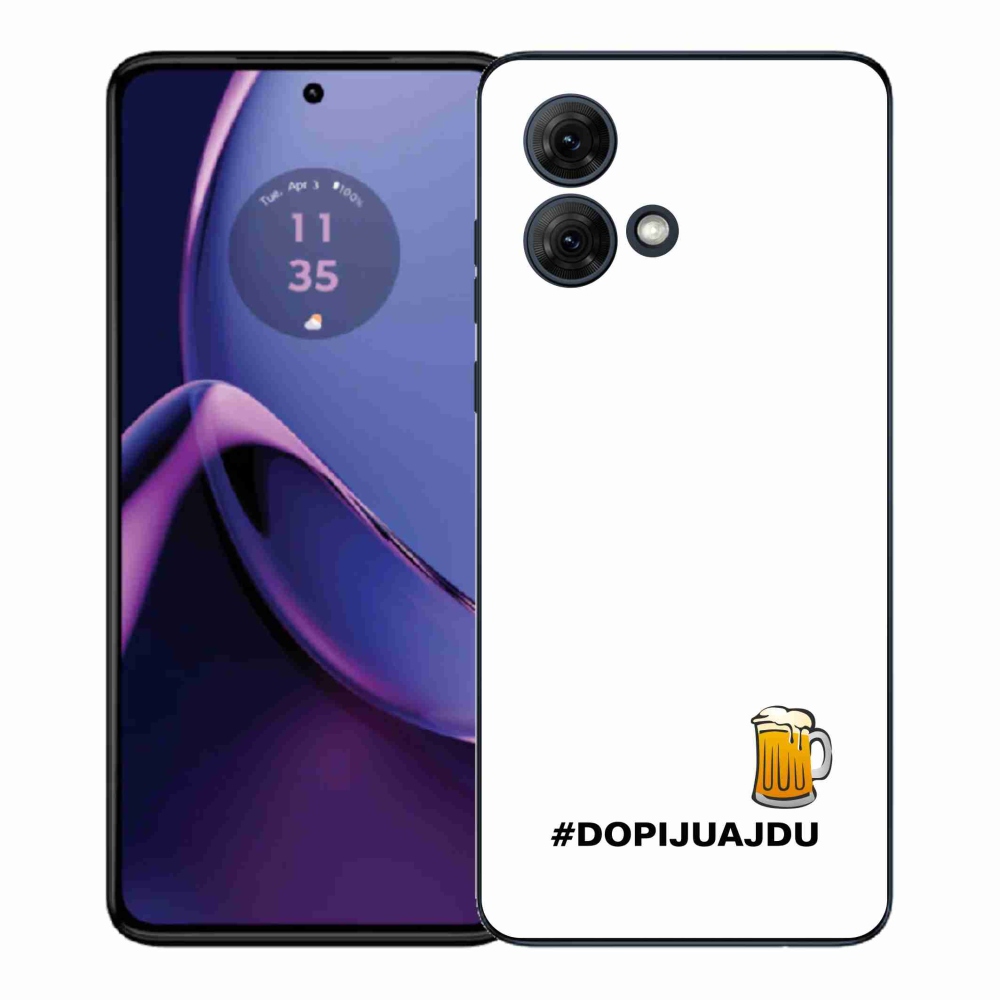 Gélový kryt mmCase na Motorola Moto G84 5G - pivný motív 1 biele pozadie