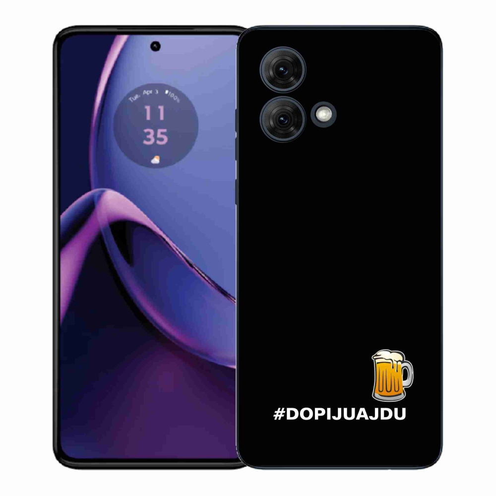 Gélový kryt mmCase na Motorola Moto G84 5G - pivný motív 1 čierne pozadie