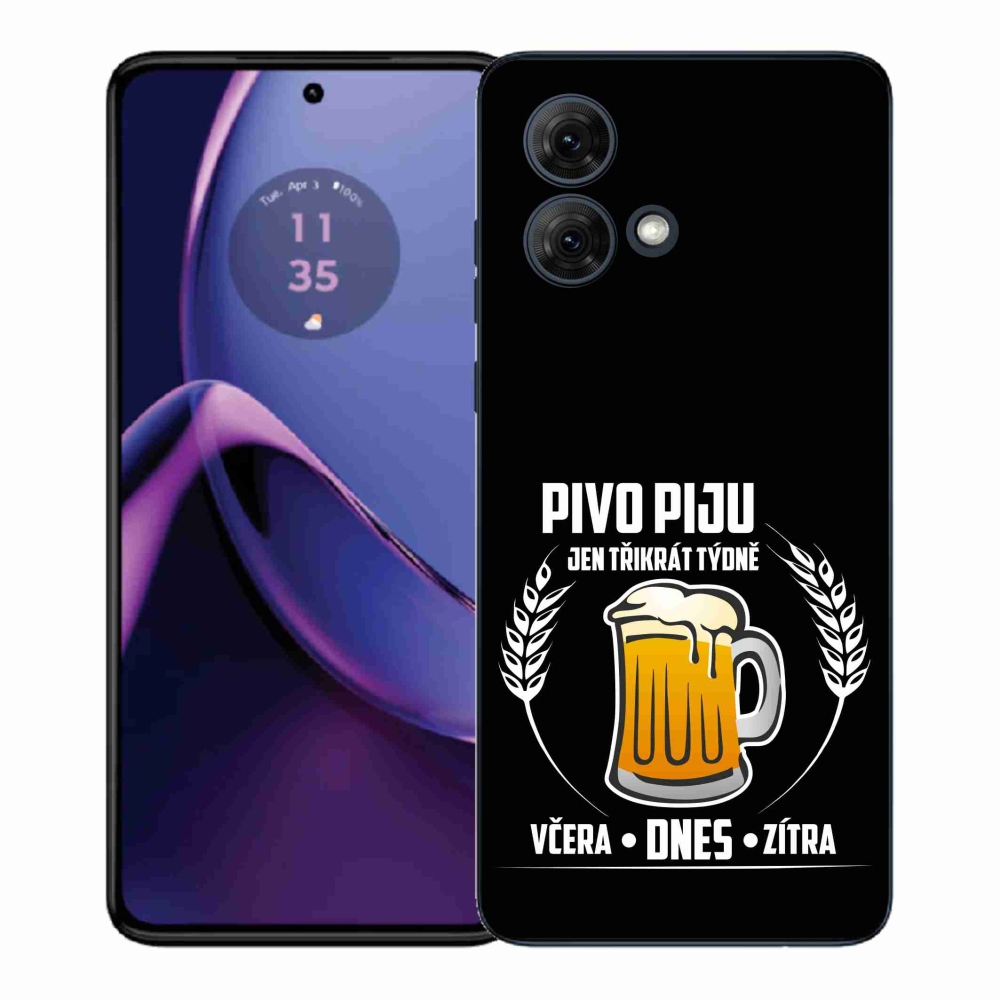 Gélový kryt mmCase na Motorola Moto G84 5G - pivný motív čierne pozadie