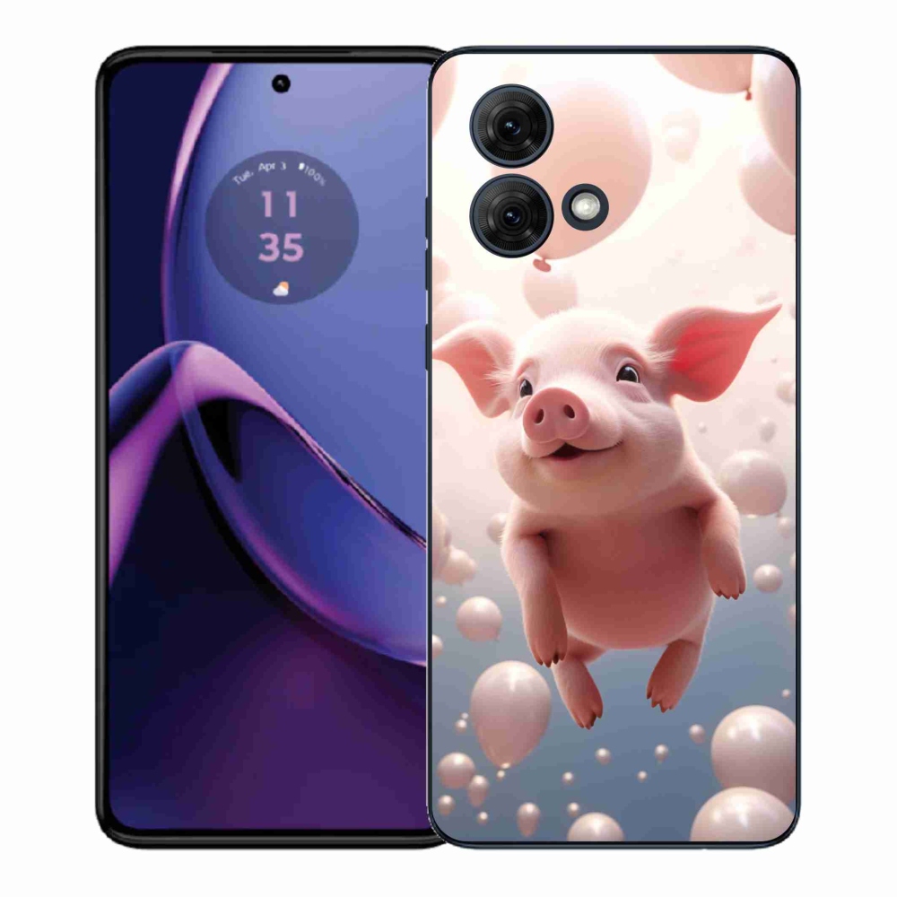 Gélový kryt mmCase na Motorola Moto G84 5G - prasiatko s balónikmi
