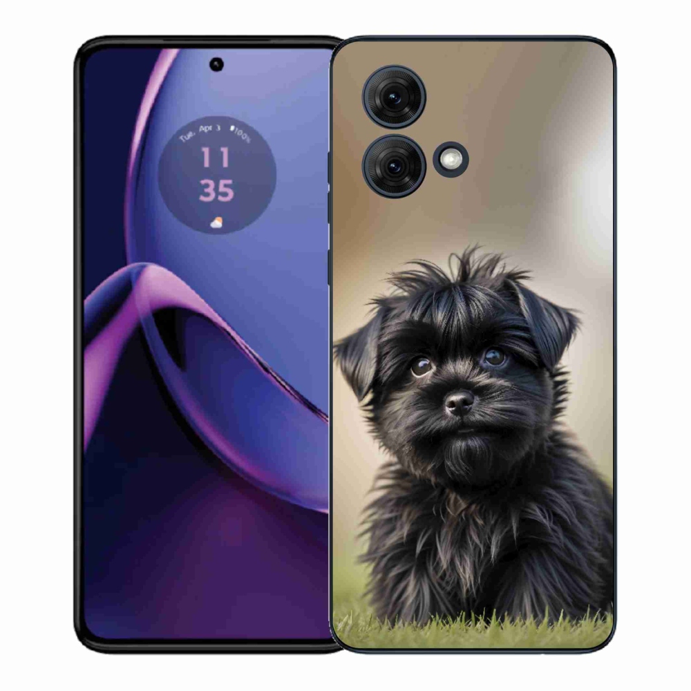 Gélový kryt mmCase na Motorola Moto G84 5G - roztomilý čierny psík