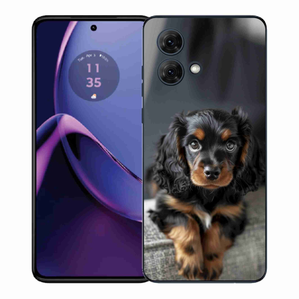 Gélový kryt mmCase na Motorola Moto G84 5G - roztomilý dlhosrstý jazvečík