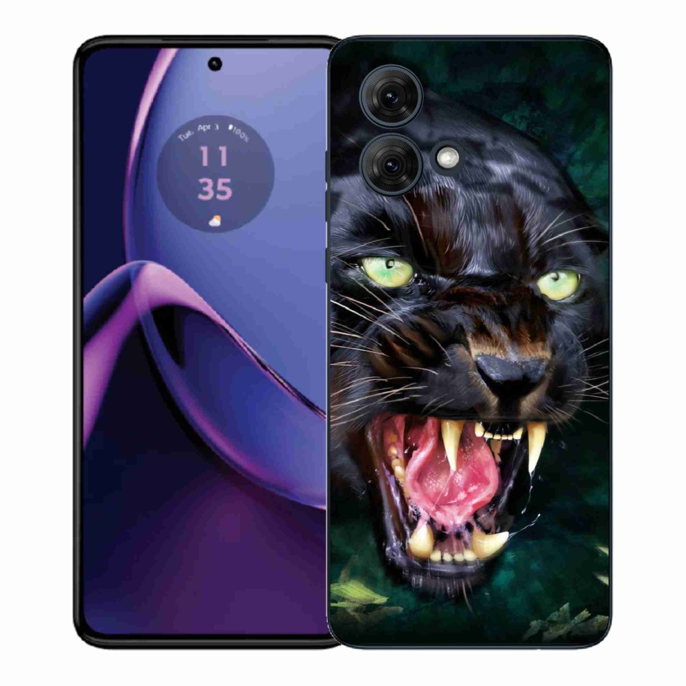 Gélový kryt mmCase na Motorola Moto G84 5G - rozzúrený čierny panter