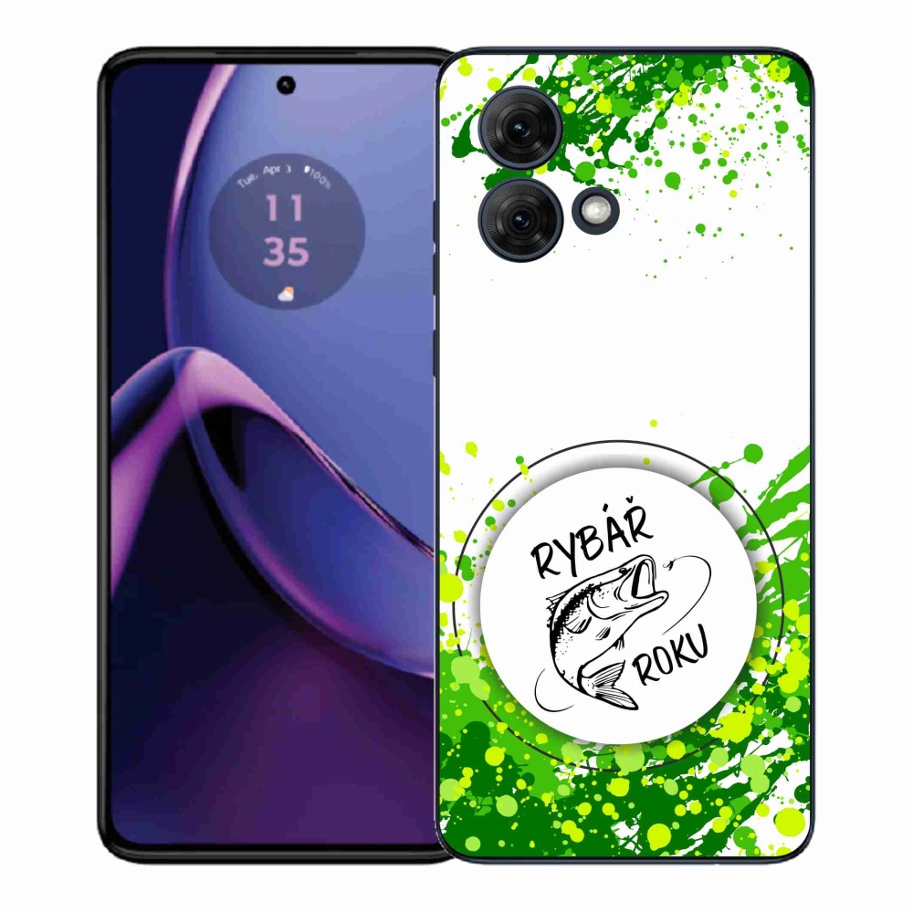 Gélový kryt mmCase na Motorola Moto G84 5G - rybár roka biele pozadie