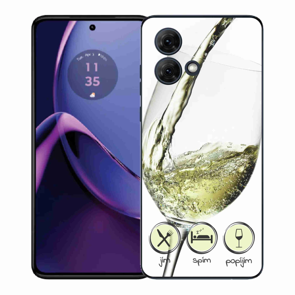 Gélový kryt mmCase na Motorola Moto G84 5G - pohár vína bielej