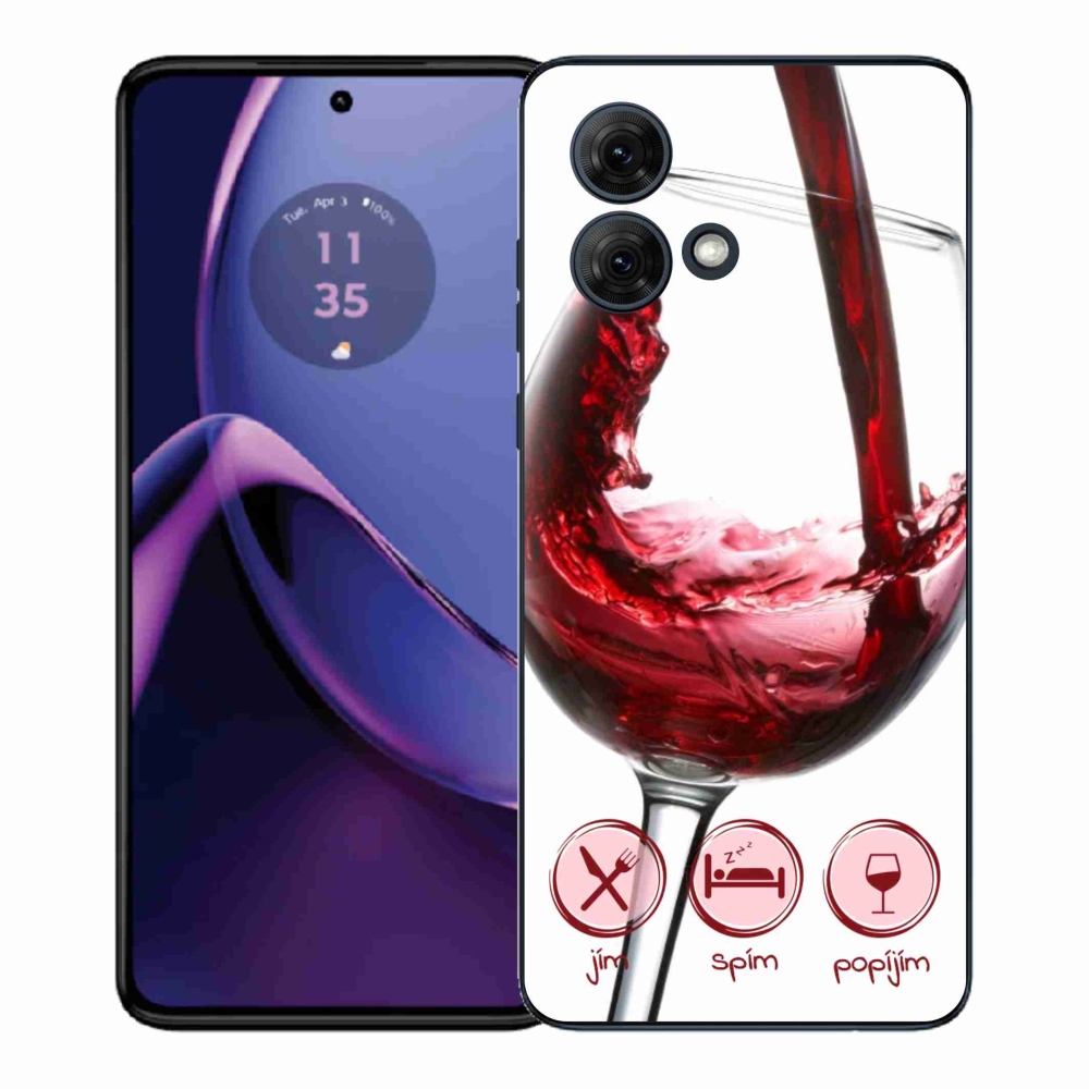 Gélový kryt mmCase na Motorola Moto G84 5G - pohár vína červené