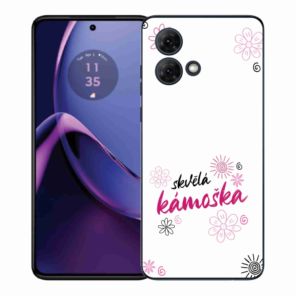 Gélový kryt mmCase na Motorola Moto G84 5G - skvelá kamoška biele pozadie