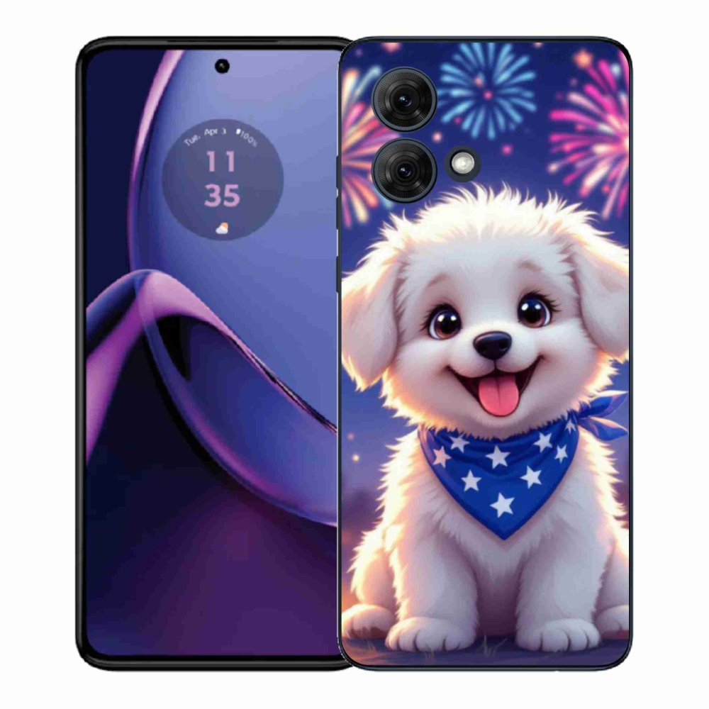 Gélový kryt mmCase na Motorola Moto G84 5G - slávnostné šteňa
