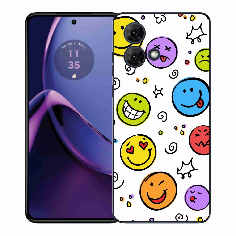 Gélový kryt mmCase na Motorola Moto G84 5G - smajlíci