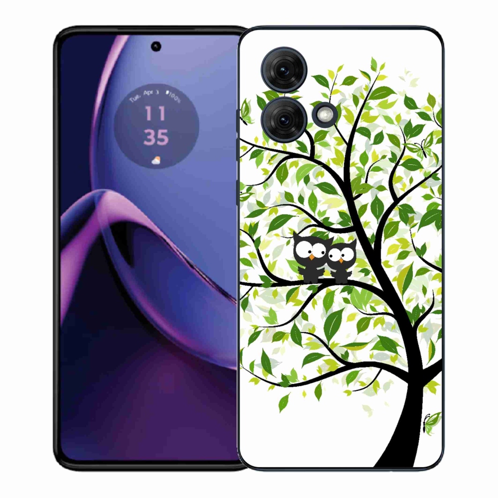 Gélový kryt mmCase na Motorola Moto G84 5G - malej sovy na strome