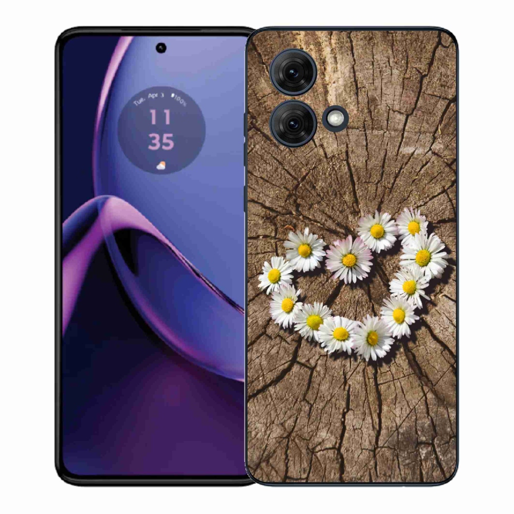 Gélový kryt mmCase na Motorola Moto G84 5G - srdce z margaréty