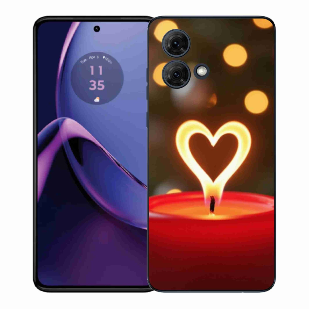 Gélový kryt mmCase na Motorola Moto G84 5G - srdce z plameňa