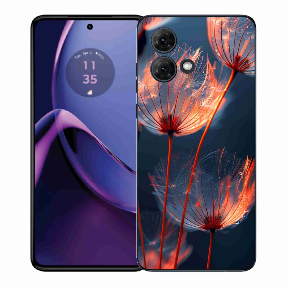 Gélový kryt mmCase na Motorola Moto G84 5G - svetielkujúce páperie