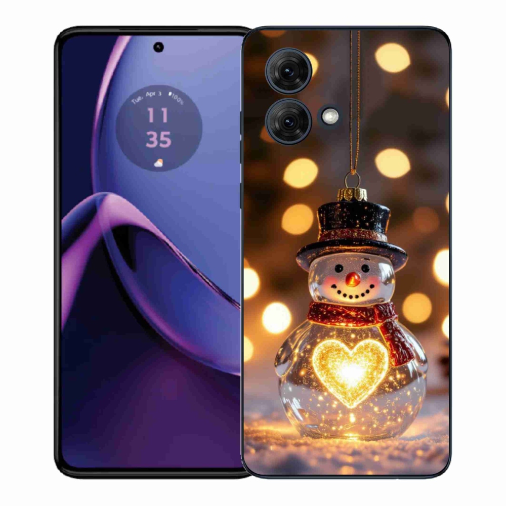 Gélový kryt mmCase na Motorola Moto G84 5G - svietiaci vianočný snehuliak