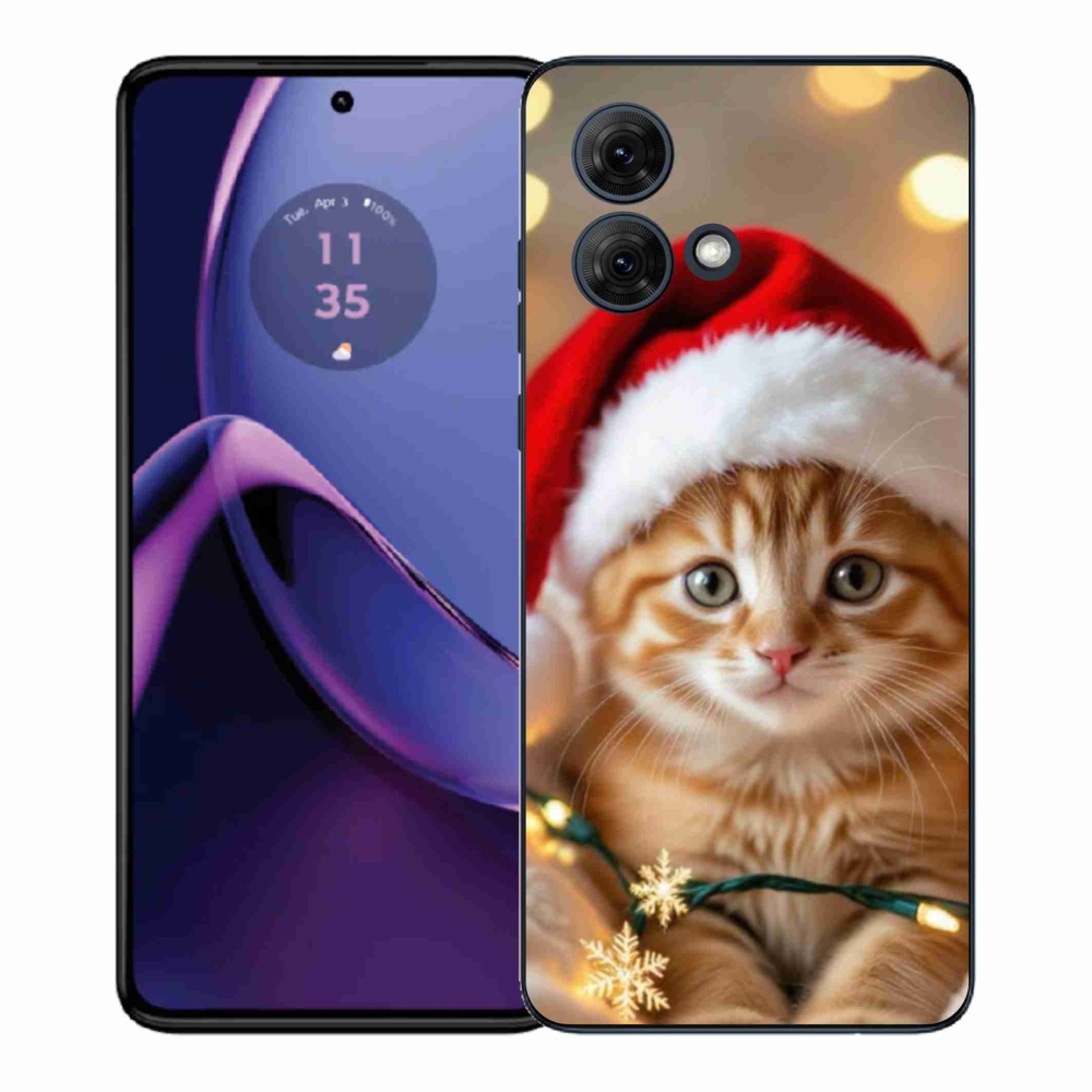 Gélový kryt mmCase na Motorola Moto G84 5G - vianočné mačiatko
