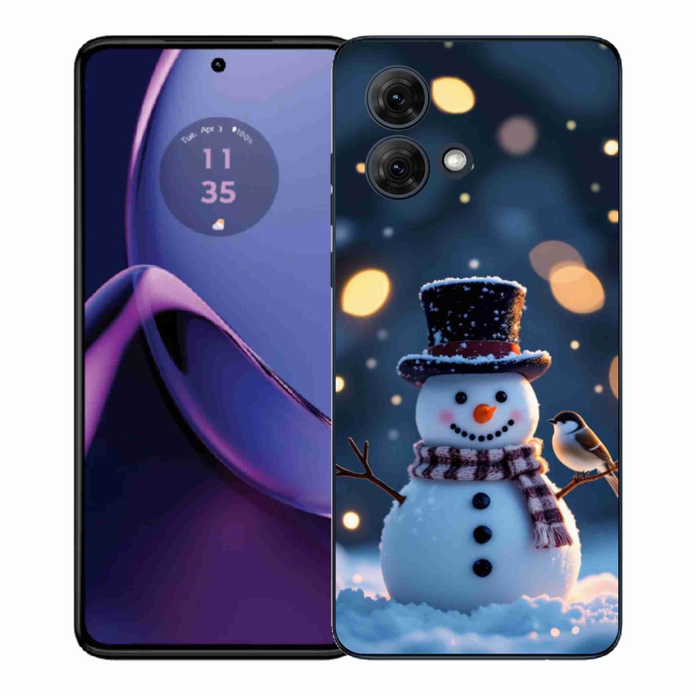 Gélový kryt mmCase na Motorola Moto G84 5G - vianočný snehuliak
