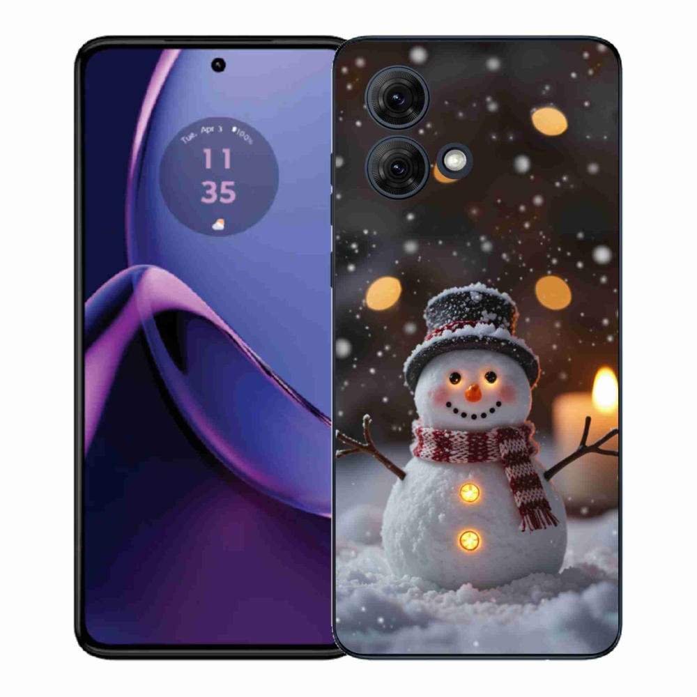 Gélový kryt mmCase na Motorola Moto G84 5G - veselý snehuliak