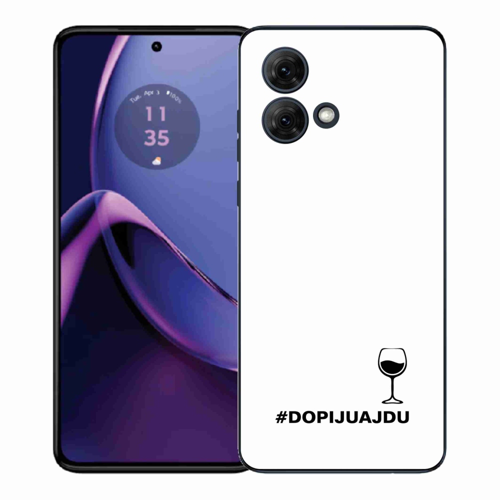 Gélový kryt mmCase na Motorola Moto G84 5G - vínny motív biele pozadie