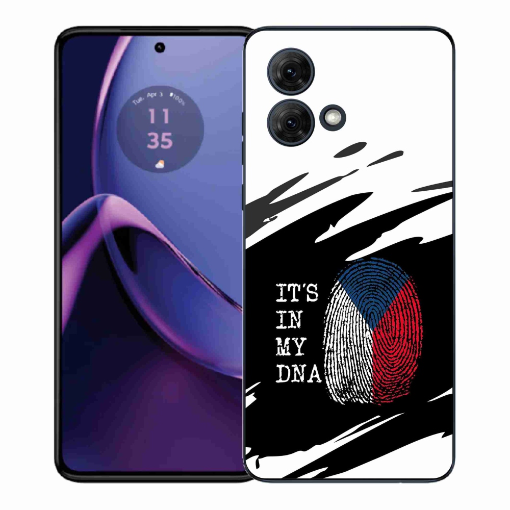 Gélový kryt mmCase na Motorola Moto G84 5G - vlajka odtlačok prsta čiernobiele pozadie