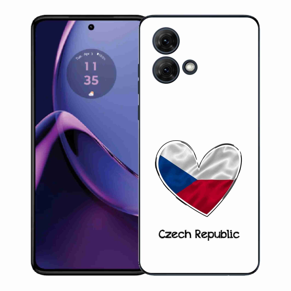 Gélový kryt mmCase na Motorola Moto G84 5G - vlajka srdca biele pozadie