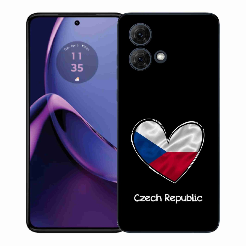 Gélový kryt mmCase na Motorola Moto G84 5G - vlajka srdca čierne pozadie