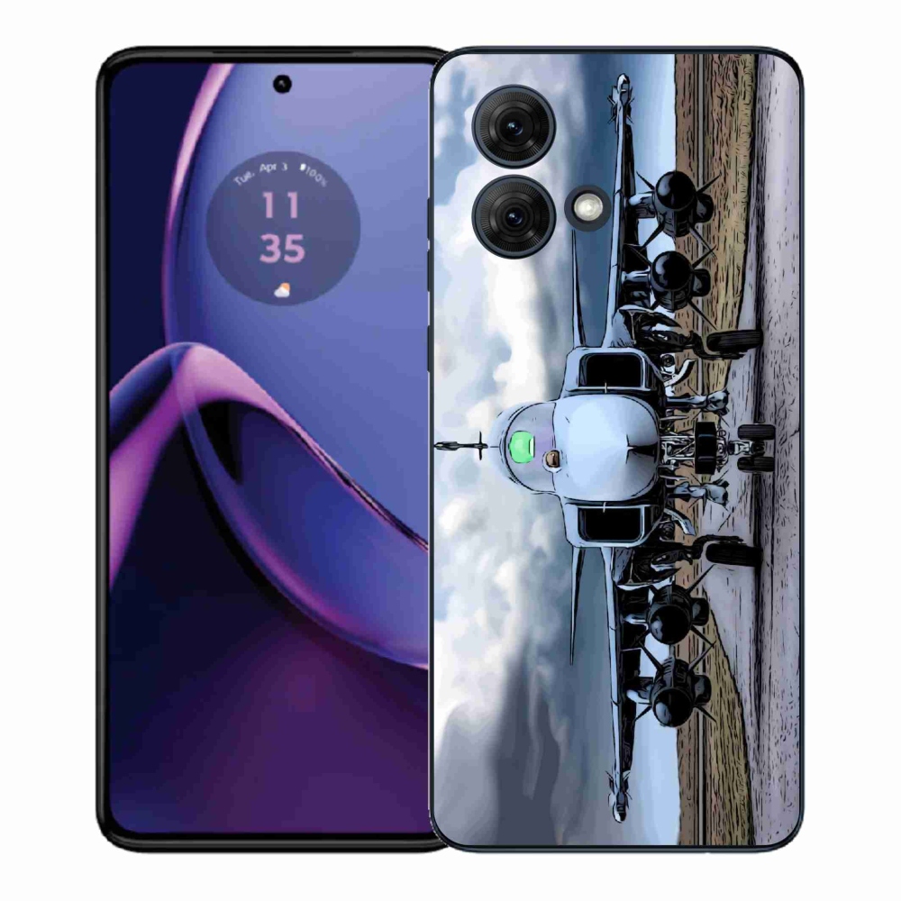 Gélový kryt mmCase na Motorola Moto G84 5G - vojenské lietadlo