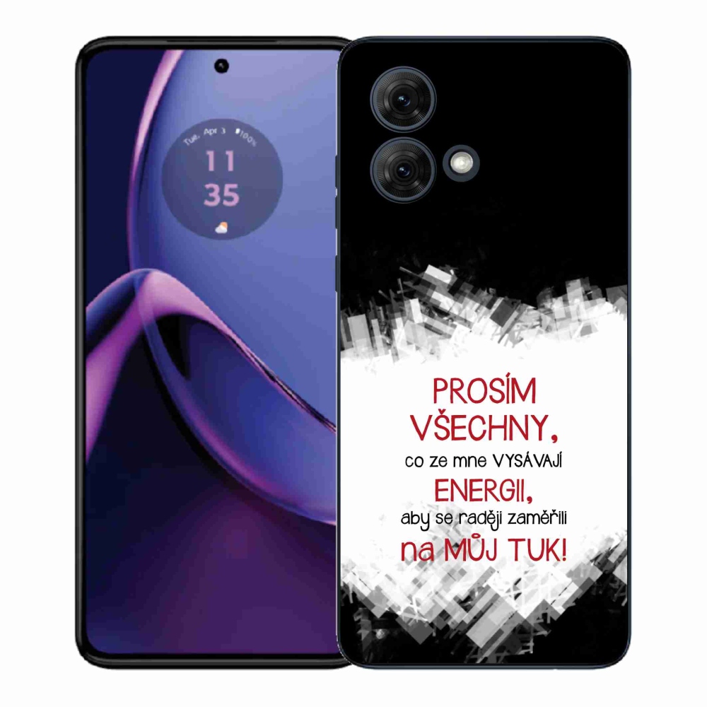Gélový kryt mmCase na Motorola Moto G84 5G - vtipný text 1 červený