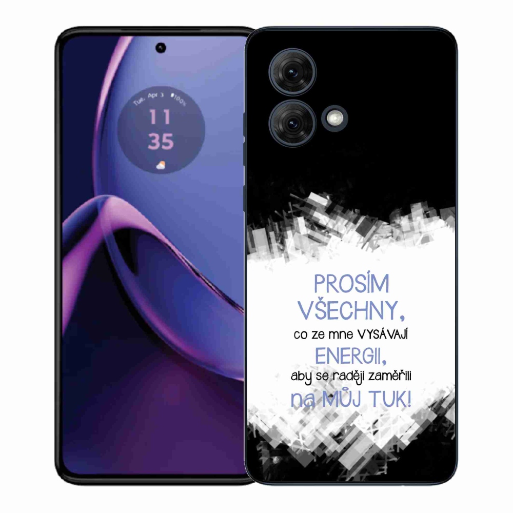 Gélový kryt mmCase na Motorola Moto G84 5G - vtipný text 1 modrý