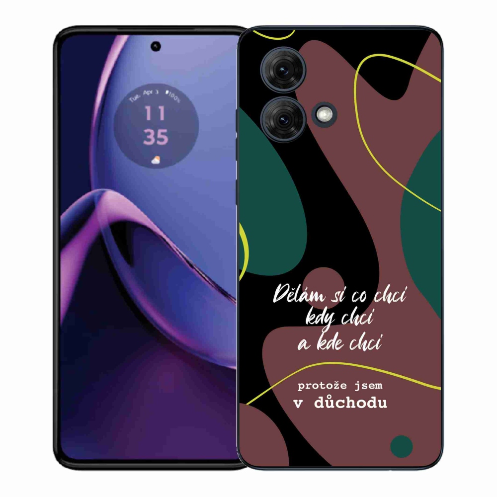Gélový kryt mmCase na Motorola Moto G84 5G - vtipný text 10 čierne pozadie