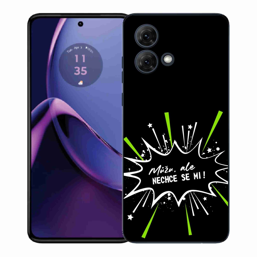 Gélový kryt mmCase na Motorola Moto G84 5G - vtipný text 11 čierne pozadie