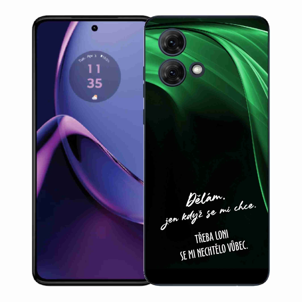 Gélový kryt mmCase na Motorola Moto G84 5G - vtipný text 12 čierne pozadie