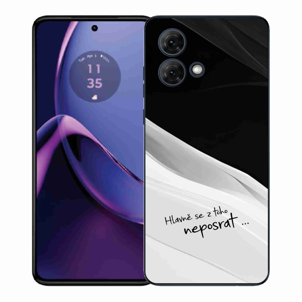Gélový kryt mmCase na Motorola Moto G84 5G - vtipný text 13 bieločierne pozadie