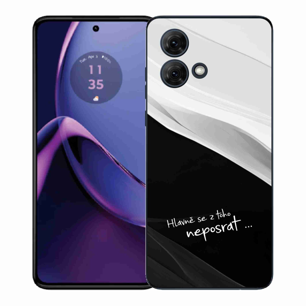 Gélový kryt mmCase na Motorola Moto G84 5G - vtipný text 13 čiernobiele pozadie
