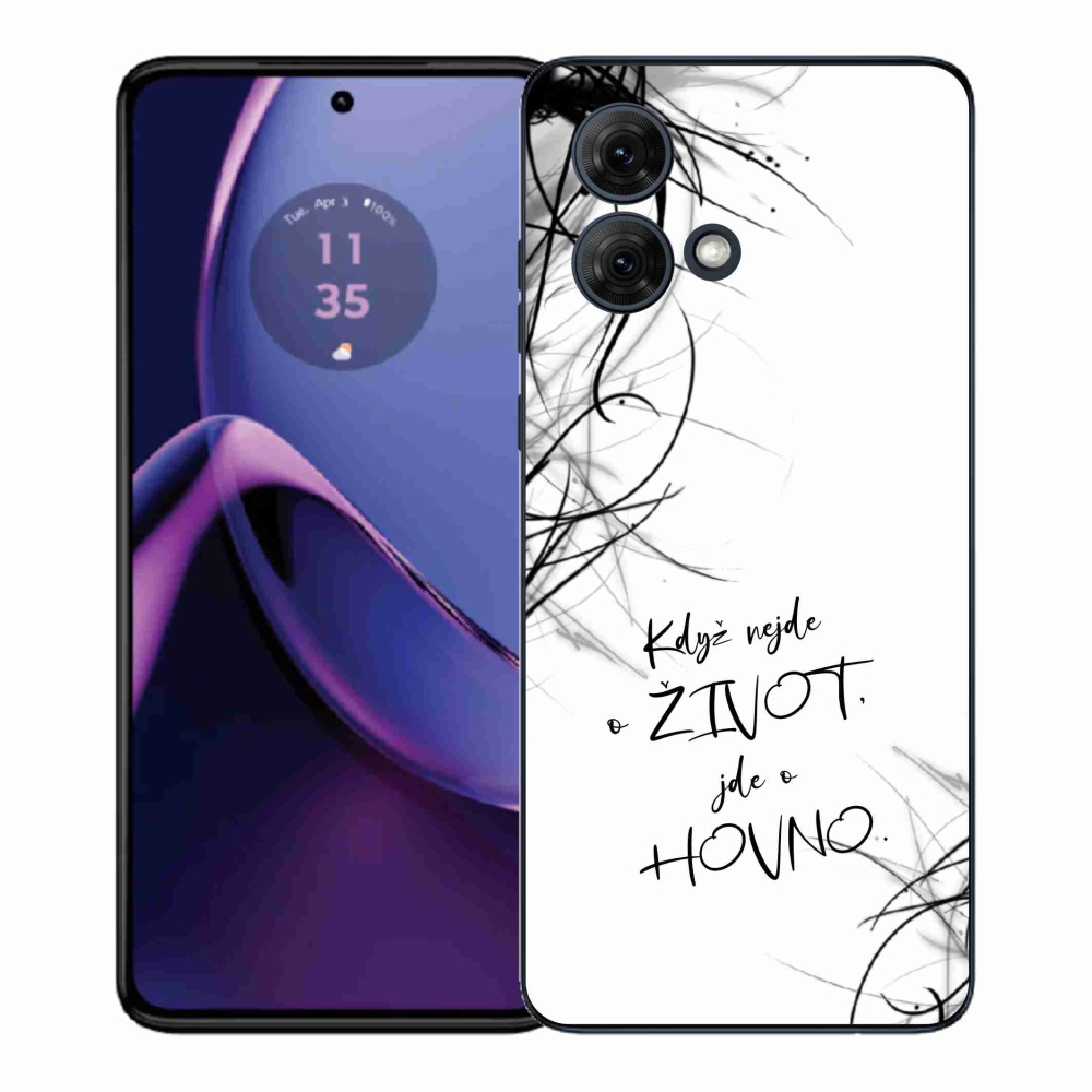 Gélový kryt mmCase na Motorola Moto G84 5G - vtipný text 16 biele pozadie