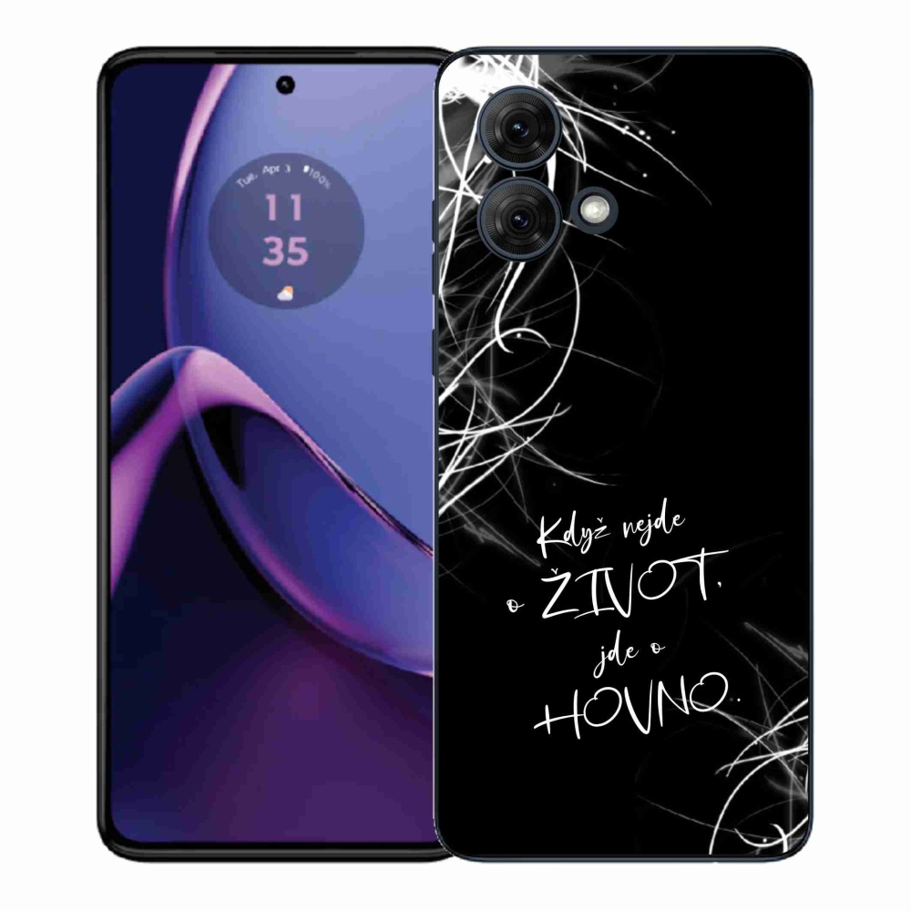 Gélový kryt mmCase na Motorola Moto G84 5G - vtipný text 16 čierne pozadie