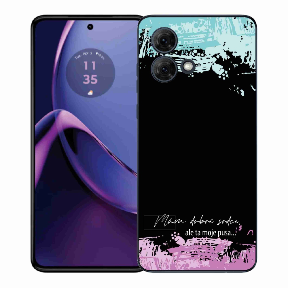 Gélový kryt mmCase na Motorola Moto G84 5G - vtipný text 3 čierne pozadie