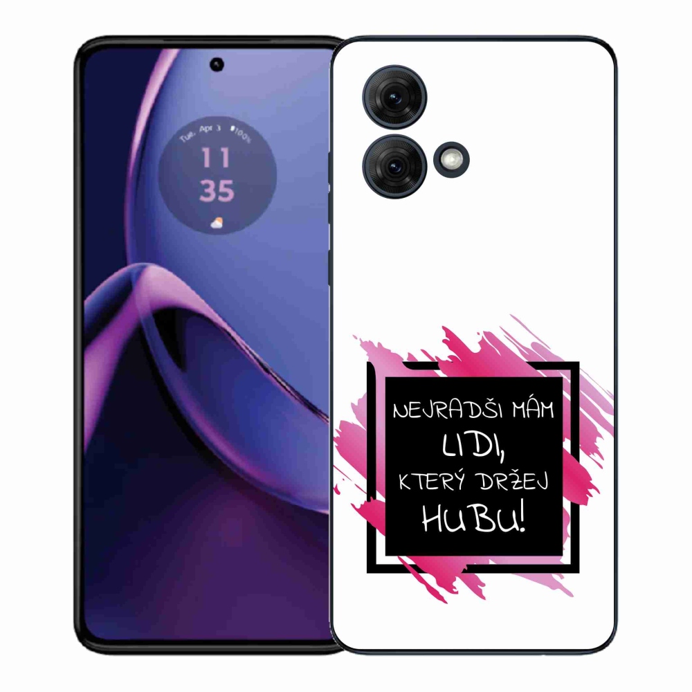 Gélový kryt mmCase na Motorola Moto G84 5G - vtipný text 7 čiernobiele pozadie