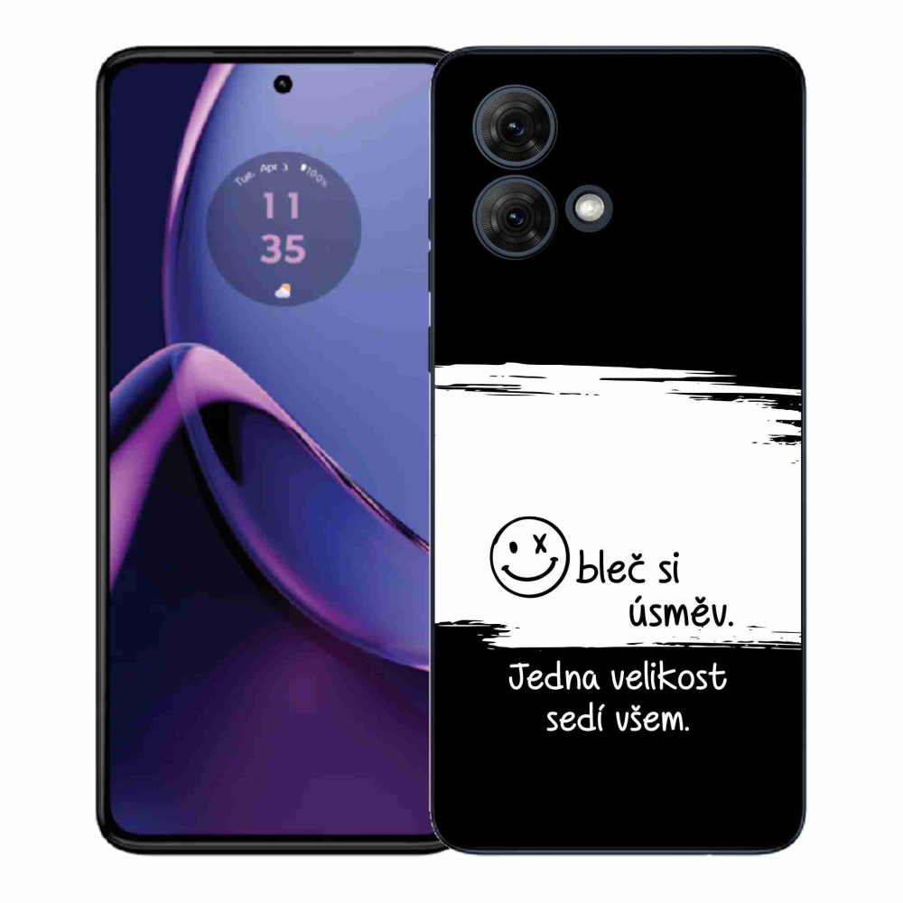 Gélový kryt mmCase na Motorola Moto G84 5G - vtipný text 8 bieločierne pozadie