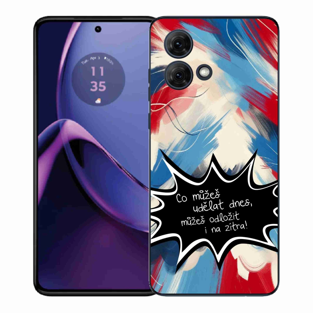 Gélový kryt mmCase na Motorola Moto G84 5G - vtipný text 9 čierne pozadie