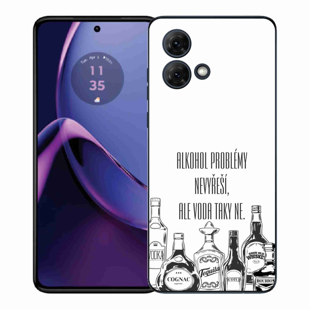 Gélový kryt mmCase na Motorola Moto G84 5G - vtipný text biele pozadie