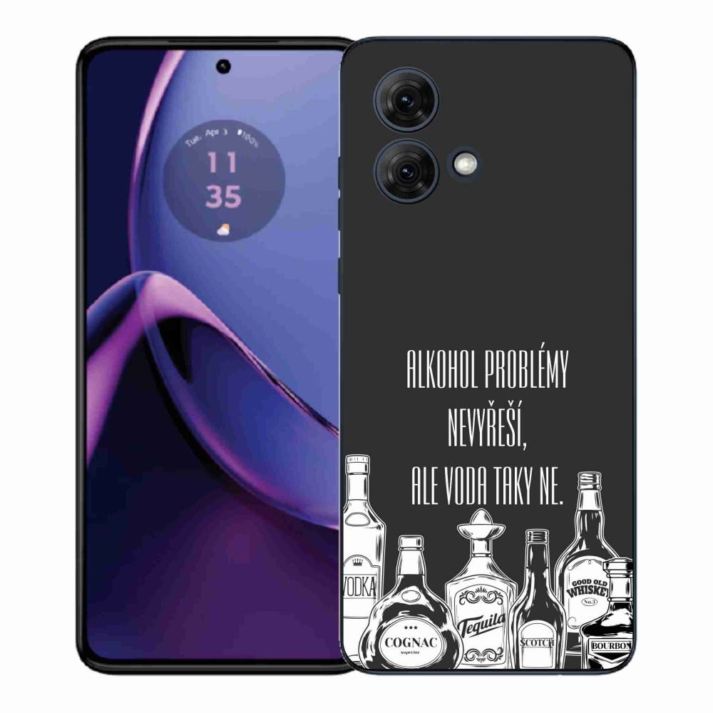Gélový kryt mmCase na Motorola Moto G84 5G - vtipný text čierne pozadie