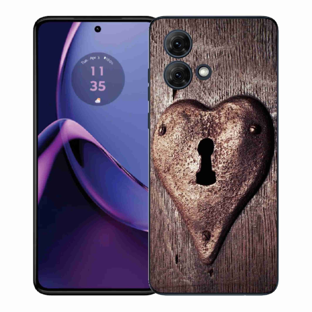 Gélový kryt mmCase na Motorola Moto G84 5G - zámok v tvare srdca