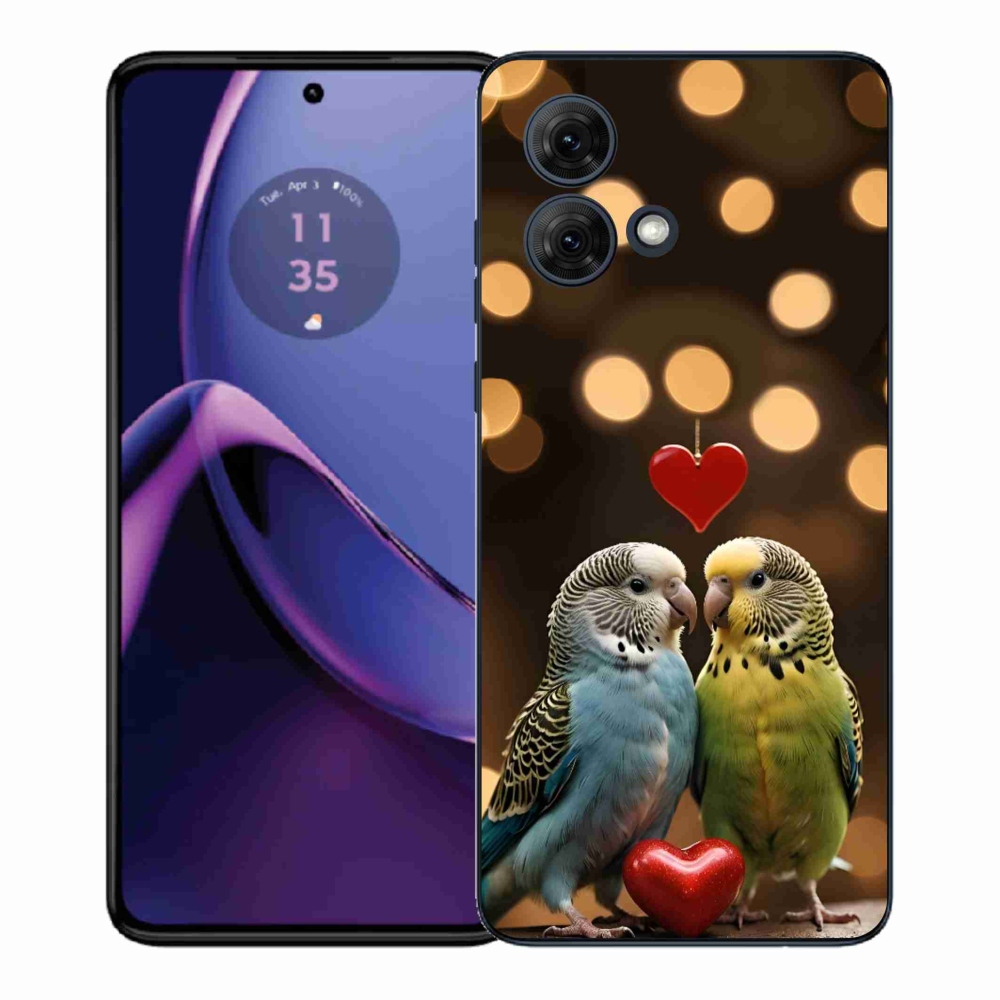 Gélový kryt mmCase na Motorola Moto G84 5G - zamilovaní papagáje