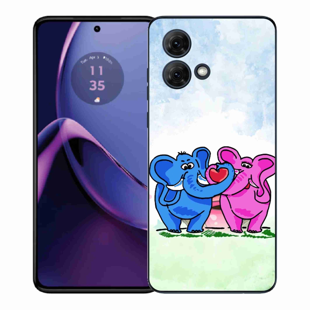 Gélový kryt mmCase na Motorola Moto G84 5G - zamilovaní slony