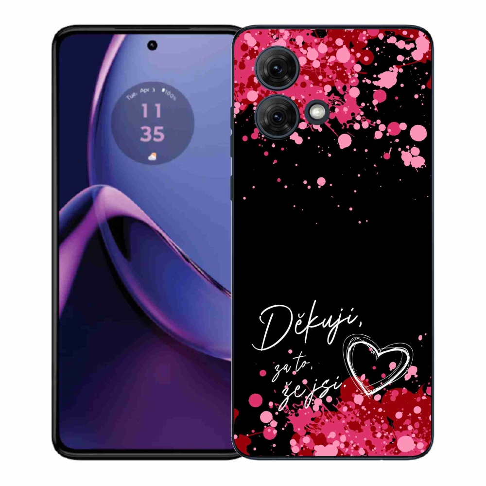 Gélový kryt mmCase na Motorola Moto G84 5G - zamilovaný text 2 čierne pozadie